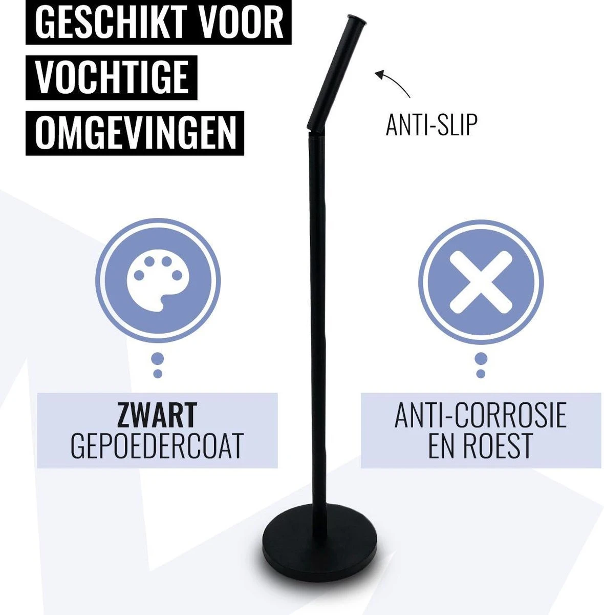 MM Brands WC Rolhouder - Toiletrol Houder Staand - WC Papier Rollenhouder Zonder Boren - Zwart 4 MM Brands WC Rolhouder - Toiletrol Houder Staand - WC Papier Rollenhouder Zonder Boren - Zwart - Afbeelding 4