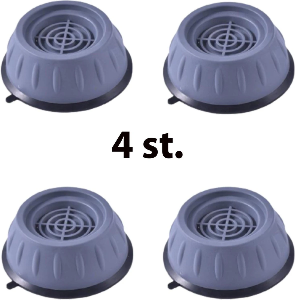 Wasmachine Demper – Trillingsdemper – Anti Slip – Schokdemper – Anti Tril – Wasmachine Voetjes – Vibratiedempers – Verhoger – 4 Stuks - Grijs 1 Wasmachine Demper – Trillingsdemper – Anti Slip – Schokdemper – Anti Tril – Wasmachine Voetjes – Vibratiedempers – Verhoger – 4 Stuks - Grijs