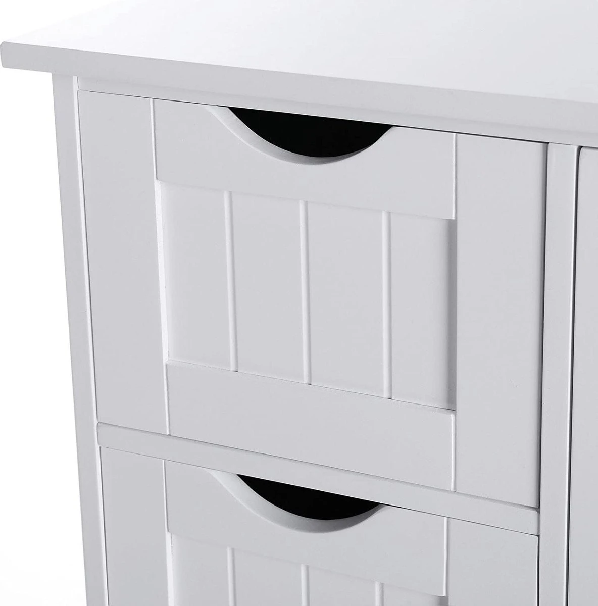 Badkamerkast, Ladekast Met 4 Schuifladen En 1 Deur, Wit, 55 X 81 X 30 Cm -Wastafelonderkast - Badkamermeubel 3 Badkamerkast, Ladekast Met 4 Schuifladen En 1 Deur, Wit, 55 X 81 X 30 Cm -Wastafelonderkast - Badkamermeubel - Afbeelding 3