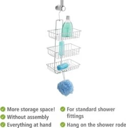 WENKO Doucherek Nivala 3-laags Chroom - Doucherek Zonder Boren - Doucherek Hangend 16 WENKO Doucherek Nivala 3-laags Chroom - Doucherek Zonder Boren - Doucherek Hangend -Merkloos Verkoop 1184x1200 4