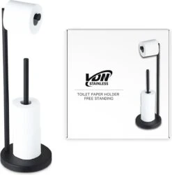 VDN Stainless Wc Rolhouder Staand - Wc Rolhouder Zwart - Toiletrolhouder En Reserverolhouder - RVS - Geschikt Voor 3+1 WC Papier Rollen - 2 In 1 11 VDN Stainless Wc Rolhouder Staand - Wc Rolhouder Zwart - Toiletrolhouder En Reserverolhouder - RVS - Geschikt Voor 3+1 WC Papier Rollen - 2 In 1 -Merkloos Verkoop 1185x1200 1