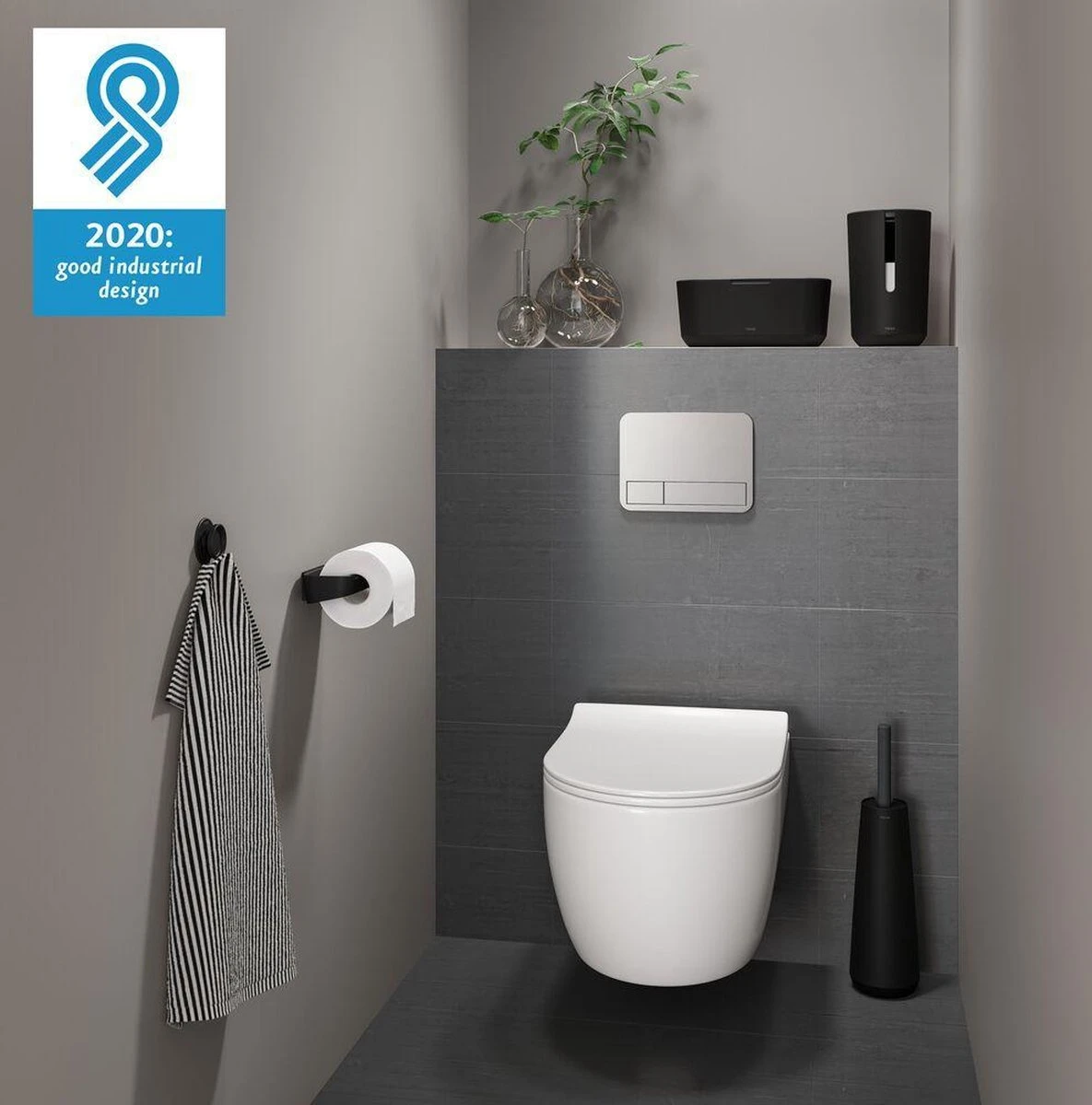 Tiger Tess - Toiletborstelhouder Vrijstaand Met Swoop® Borstel Flexibel - Zwart / Antraciet 7 Tiger Tess - Toiletborstelhouder Vrijstaand Met Swoop® Borstel Flexibel - Zwart / Antraciet - Afbeelding 7