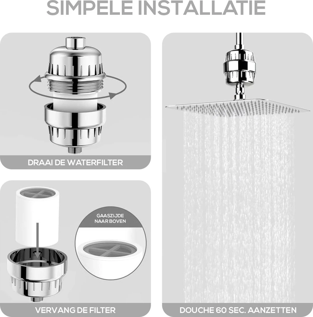 Madine Professionele Douchefilter - Waterfilter Voor Douchekop - Shower Filter - Waterfilter - Kraanfilter 2 Madine Professionele Douchefilter - Waterfilter Voor Douchekop - Shower Filter - Waterfilter - Kraanfilter - Afbeelding 2