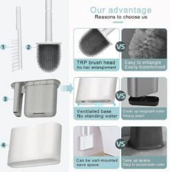 Merkloos WC Borstel Met Houder | WC Borstel | Vrijstaand | Flexibel | Wit | Inclusief Ophangsysteem En Gratis Borsteltje -Merkloos Verkoop 1187x1200 4