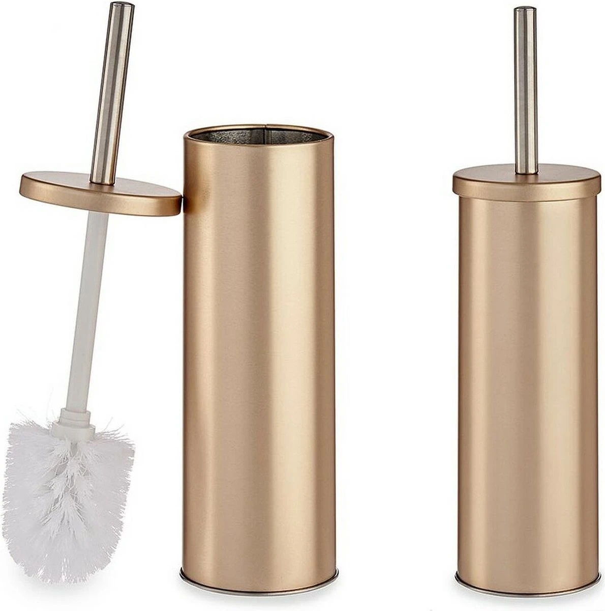 Toiletborstel/wc-borstel Metaal In Goud Kleur 38 Cm - In Houder - Luxe Uitstraling In Prachtige Kleur 3 Toiletborstel/wc-borstel Metaal In Goud Kleur 38 Cm - In Houder - Luxe Uitstraling In Prachtige Kleur - Afbeelding 3