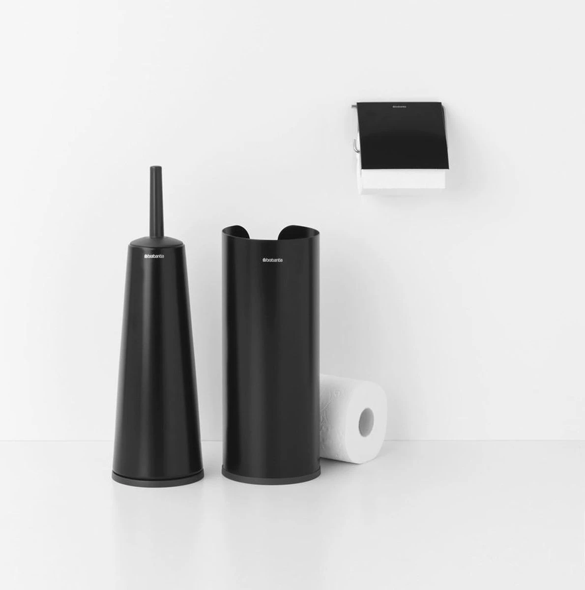 Brabantia ReNew Toiletaccessoires - 3-delig - Matt Black 2 Brabantia ReNew Toiletaccessoires - 3-delig - Matt Black - Afbeelding 2
