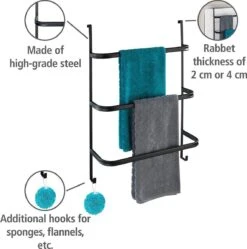 WENKO Handdoekhouder Irpinia 78x55cm Staal Zwart - Handdoekrek - Handdoekenrek Badkamer -Merkloos Verkoop 1192x1200 2