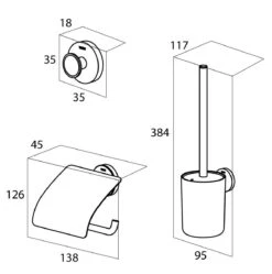 Tiger Urban Toiletaccessoireset - Toiletborstel Met Houder - Toiletrolhouder Met Klep - Handdoekhaak - Zwart -Merkloos Verkoop 1192x1200