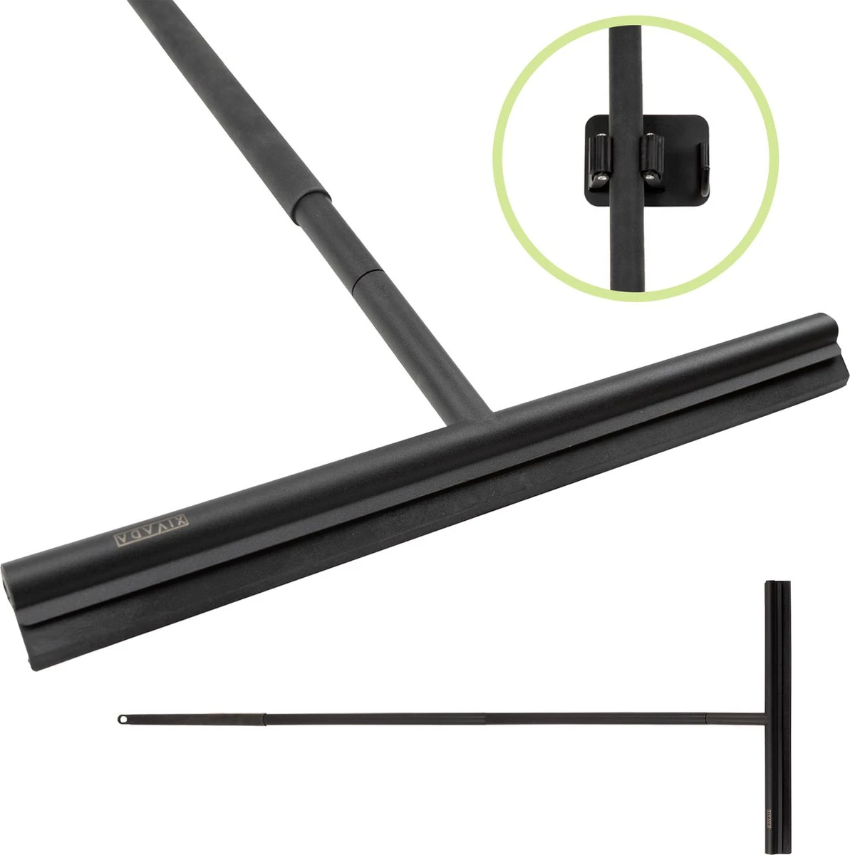 Vloerwisser - RVS - Vloertrekker Met Steel - Badkamer - Douchewisser Zwart - Douchetrekker 1 Vloerwisser - RVS - Vloertrekker Met Steel - Badkamer - Douchewisser Zwart - Douchetrekker