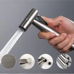 Merkloos Bidet - Handdouche/kraan - Water Sproeier/spray - Toilet/badkamer - Montage Set - 1,5M Slang - Multifunctioneel - RVS – Zilver -Merkloos Verkoop 1194x1200 15