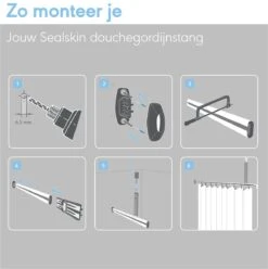 Sealskin - Easy Roll Douchegordijnstangset - 90x90x90 Cm - Wit 17 Sealskin - Easy Roll Douchegordijnstangset - 90x90x90 Cm - Wit -Merkloos Verkoop 1194x1200 4