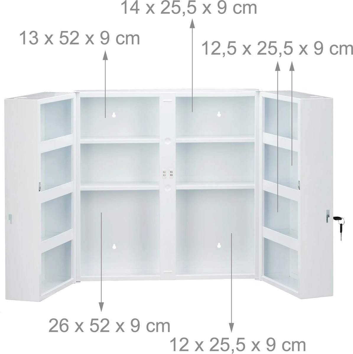 Relaxdays Medicijnkastje Afsluitbaar - Medicatiekastje - Badkamerkast Medicijnen - Wit 5 Relaxdays Medicijnkastje Afsluitbaar - Medicatiekastje - Badkamerkast Medicijnen - Wit - Afbeelding 5