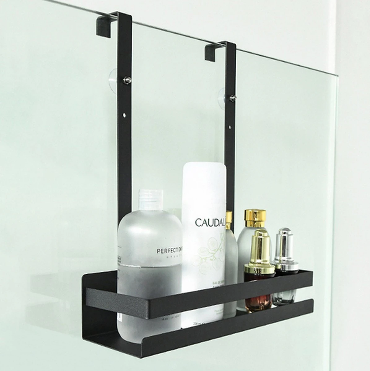 Doucherek Hangend - Ophangbaar Doucherek - Mat Zwart - Badkamerrek - Zonder Boren - Doucherek Aan Douchewand - Doucherekje 8 Doucherek Hangend - Ophangbaar Doucherek - Mat Zwart - Badkamerrek - Zonder Boren - Doucherek Aan Douchewand - Doucherekje - Afbeelding 8