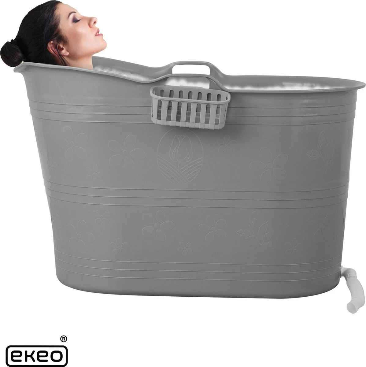 EKEO Zitbad - 210L - Mobiele Badkuip - Bath Bucket - Ijsbad- Tuinbad - Grijs 5 EKEO Zitbad - 210L - Mobiele Badkuip - Bath Bucket - Ijsbad- Tuinbad - Grijs - Afbeelding 5
