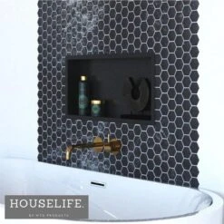 HouseLife Inbouwnis Badkamer - Mat Zwart - 60x30x7 Cm - Roestvrij Staal (RVS) -Merkloos Verkoop 1198x1200 19