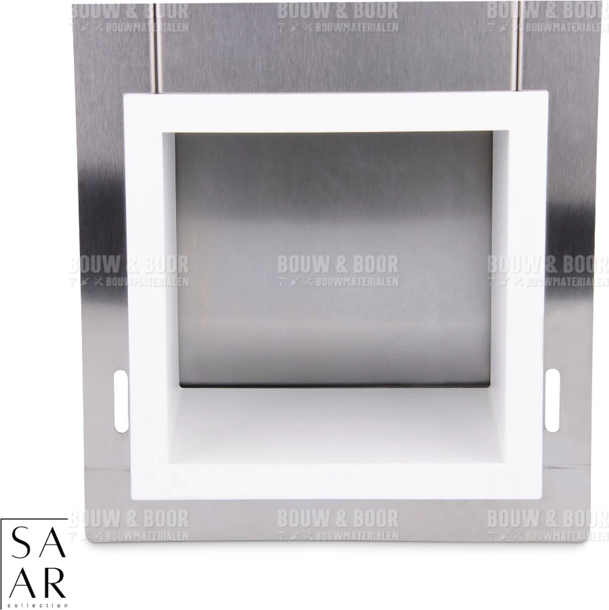 SAAR -Inbouw Toilet Reserve Rolhouder RVS - Met - MAT WIT - Inzetstuk , (uitneembaar) -72 X 20 X 13 Cm - Inbouwdiepte 12 Cm 7 SAAR -Inbouw Toilet Reserve Rolhouder RVS - Met - MAT WIT - Inzetstuk , (uitneembaar) -72 X 20 X 13 Cm - Inbouwdiepte 12 Cm - Afbeelding 7