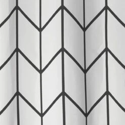 Douchegordijn Badkamer Accessoires - Visgraad - Zwart/Wit- 180x200 Cm -Merkloos Verkoop 1199x1200 8