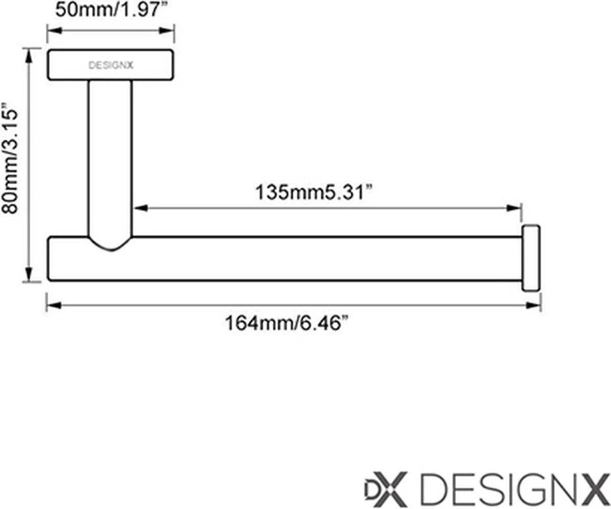DesignX Toiletrolhouder Zwart - WC Rolhouder - Matte - Papier - Houder - Incl. Schroeven 8 DesignX Toiletrolhouder Zwart - WC Rolhouder - Matte - Papier - Houder - Incl. Schroeven - Afbeelding 8