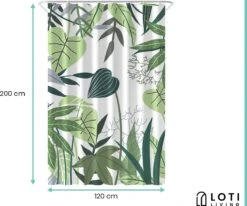 Loti Living Douchegordijn Anti Schimmel – Jungle - Inclusief Ringen – Waterdicht - Polyester - Douchegordijn 120x200 Cm 5 Loti Living Douchegordijn Anti Schimmel – Jungle - Inclusief Ringen – Waterdicht - Polyester - Douchegordijn 120x200 Cm -Merkloos Verkoop 1200x1000 17