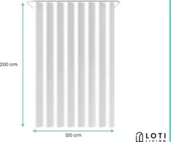 Loti Living Douchegordijn Anti Schimmel – Wit - Inclusief Ringen – Waterdicht - Polyester - Douchegordijn 120x200 Cm 7 Loti Living Douchegordijn Anti Schimmel – Wit - Inclusief Ringen – Waterdicht - Polyester - Douchegordijn 120x200 Cm -Merkloos Verkoop 1200x1000 20