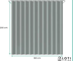 Loti Living Douchegordijn Anti Schimmel – Grijs - Inclusief Ringen – Waterdicht - Polyester - Douchegordijn 180x200 Cm 7 Loti Living Douchegordijn Anti Schimmel – Grijs - Inclusief Ringen – Waterdicht - Polyester - Douchegordijn 180x200 Cm -Merkloos Verkoop 1200x1000 26