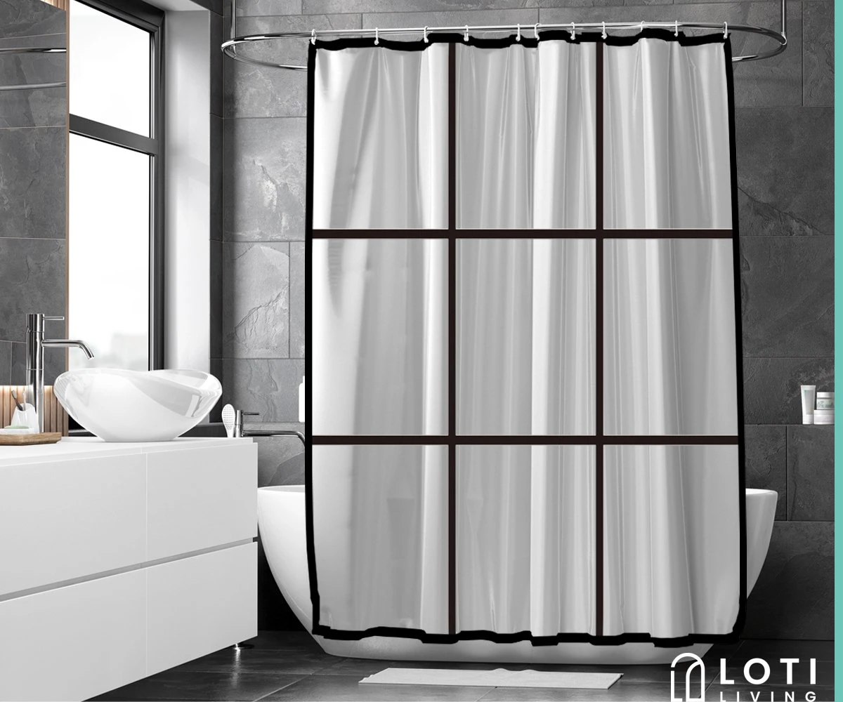 Loti Living Douchegordijn Anti Schimmel – Mat Transparant Zwart - Inclusief Ringen – Waterdicht - PEVA - Douchegordijn 180x200 Cm 3 Loti Living Douchegordijn Anti Schimmel – Mat Transparant Zwart - Inclusief Ringen – Waterdicht - PEVA - Douchegordijn 180x200 Cm - Afbeelding 3