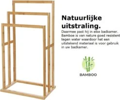 Merkloos Decopatent® Handdoekrek - Vrijstaand Handdoekenrek Voor In Badkamer - Handdoekrek - Bamboe Hout - Handdoek - Droogrek Met 3 Armen -Merkloos Verkoop 1200x1003 4
