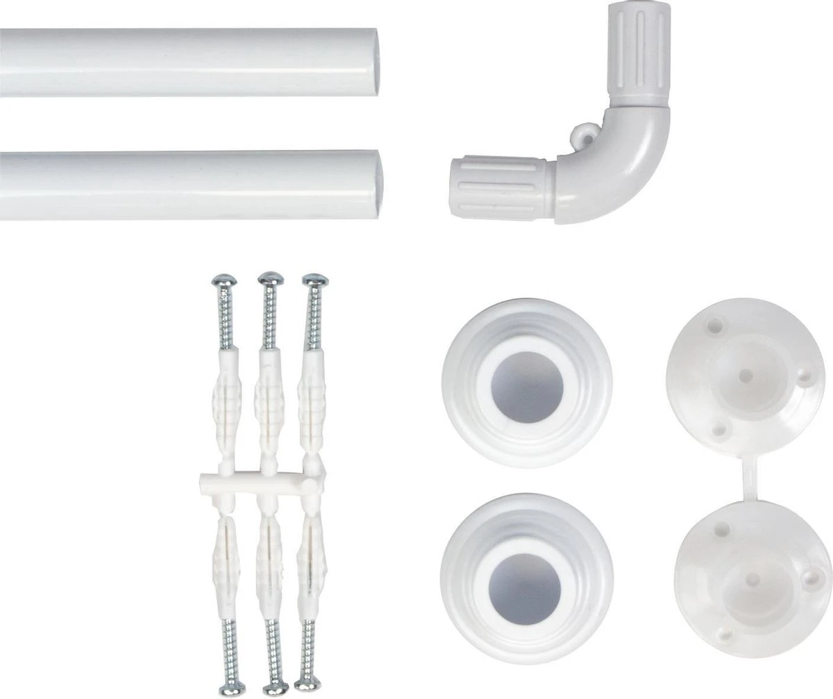 Saninorm Douchegordijnstang - 90x90 Cm - Wit 2 Saninorm Douchegordijnstang - 90x90 Cm - Wit - Afbeelding 2