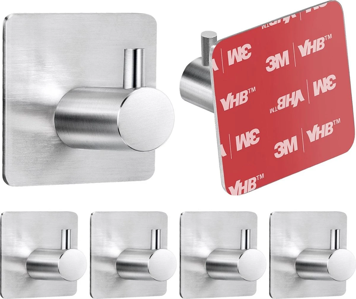 Tatkraft George Heavy Duty Zelfklevende Wandhaakjes - RVS Handdoekhouder Haak - Muur Ophang Zelfklevend Muurhaak Ophanghaakjes - Handdoekklem Keuken Ophanghaak Zonder Boren - Wand Theedoek / Handdoek Houder - Universeel Gebruik - Set Van 4 Stuks 1 Tatkraft George Heavy Duty Zelfklevende Wandhaakjes - RVS Handdoekhouder Haak - Muur Ophang Zelfklevend Muurhaak Ophanghaakjes - Handdoekklem Keuken Ophanghaak Zonder Boren - Wand Theedoek / Handdoek Houder - Universeel Gebruik - Set Van 4 Stuks