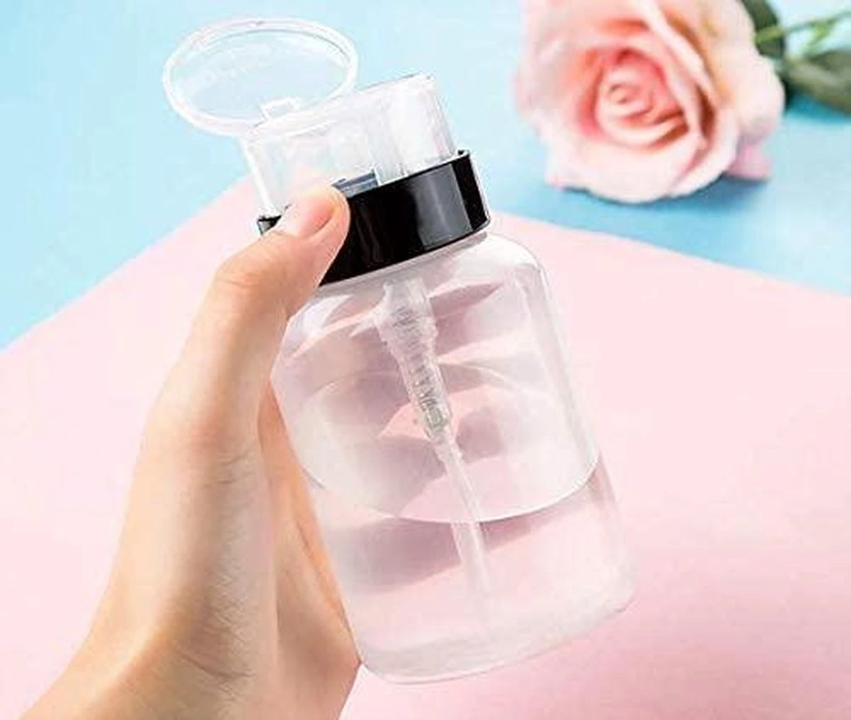 Doodadeals® Pompflesje - 2 Stuks X 220 Ml - Navulbaar - Pompfles - Pompflacon Leeg - 2x Pomp Dispenser - Voor Nagellak Remover - Make-up Remover - Alcohol 1 Doodadeals® Pompflesje - 2 Stuks X 220 Ml - Navulbaar - Pompfles - Pompflacon Leeg - 2x Pomp Dispenser - Voor Nagellak Remover - Make-up Remover - Alcohol