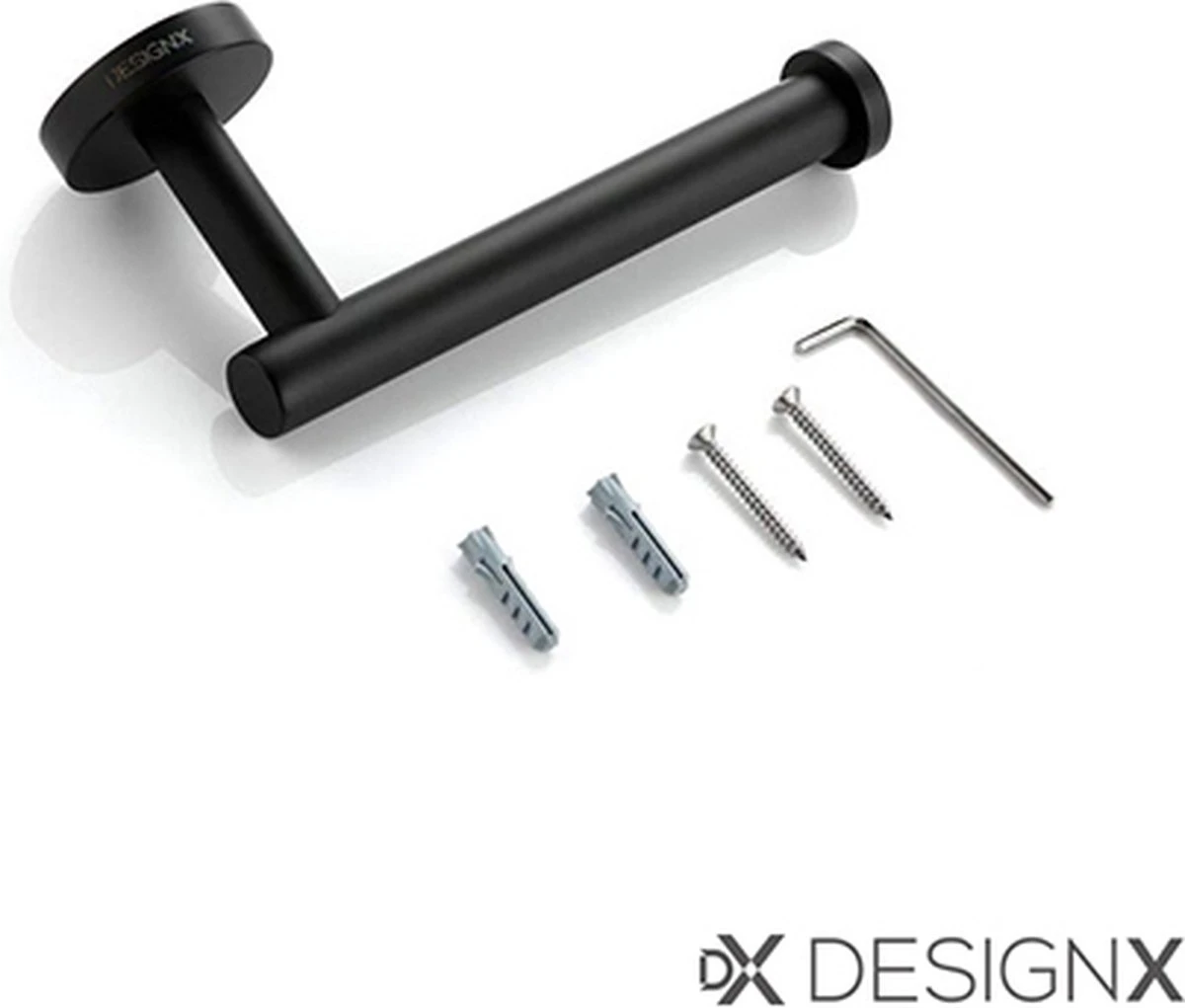 DesignX Toiletrolhouder Zwart - WC Rolhouder - Matte - Papier - Houder - Incl. Schroeven 14 DesignX Toiletrolhouder Zwart - WC Rolhouder - Matte - Papier - Houder - Incl. Schroeven - Afbeelding 14