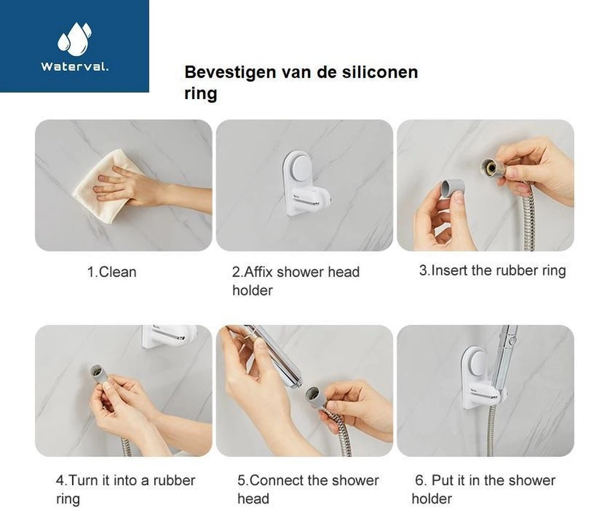 Zelfklevende Douchekophouder Met Zuignap - Universele Douchekop & Handdouche Houder - Verstelbaar - Handdouchehouder - Douche Kop Wandhouder - Zonder Boren & Schroeven 6 Zelfklevende Douchekophouder Met Zuignap - Universele Douchekop & Handdouche Houder - Verstelbaar - Handdouchehouder - Douche Kop Wandhouder - Zonder Boren & Schroeven - Afbeelding 6