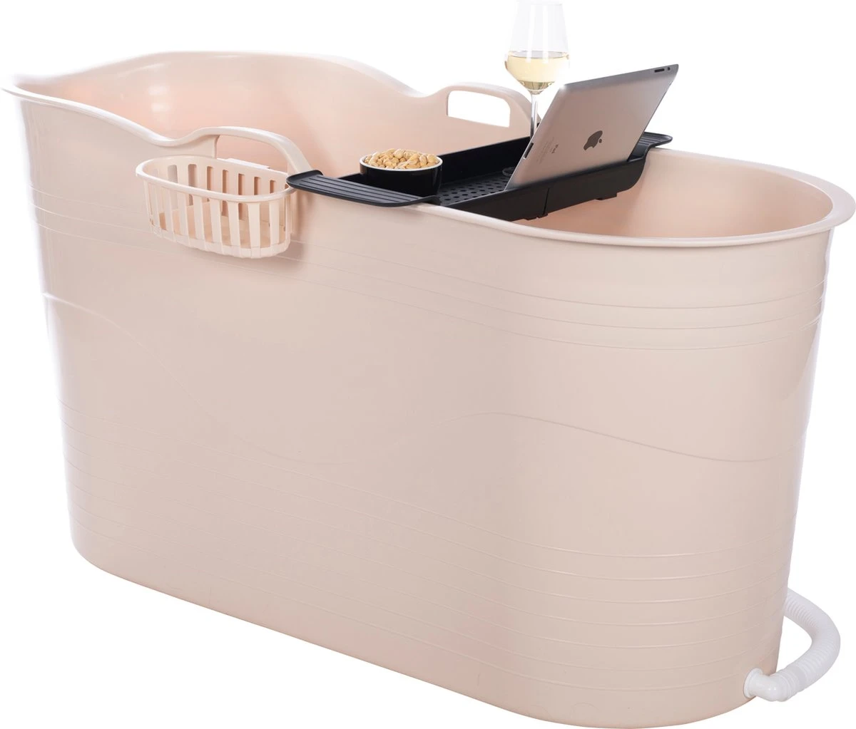 HelloBath® - Bath Bucket - XL - 125 Cm - Brazilian Sand - Zitbad - Ligbad (Verzending In Doos) - Incl. Badplank En Kraantje 1 HelloBath® - Bath Bucket - XL - 125 Cm - Brazilian Sand - Zitbad - Ligbad (Verzending In Doos) - Incl. Badplank En Kraantje