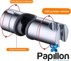 Merkloos Universeel Glijstuk - Chroom - 25 Mm - Handdouchehouder - Papillon -Merkloos Verkoop 1200x1038 3