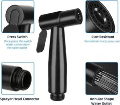 Merkloos Bidet Handdouche - Shattaf - Bidet Sproeier - Bidetkraan - Handheld Bidet Spray Met 120 Cm Doucheslang / Houder- Zwart -Merkloos Verkoop 1200x1045 1
