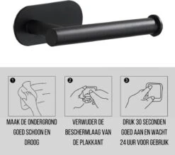 Toiletrolhouder Inclusief Handdoekhaak - Zonder Boren - Zelfklevend - Zwart - Staand 16 Toiletrolhouder Inclusief Handdoekhaak - Zonder Boren - Zelfklevend - Zwart - Staand -Merkloos Verkoop 1200x1058