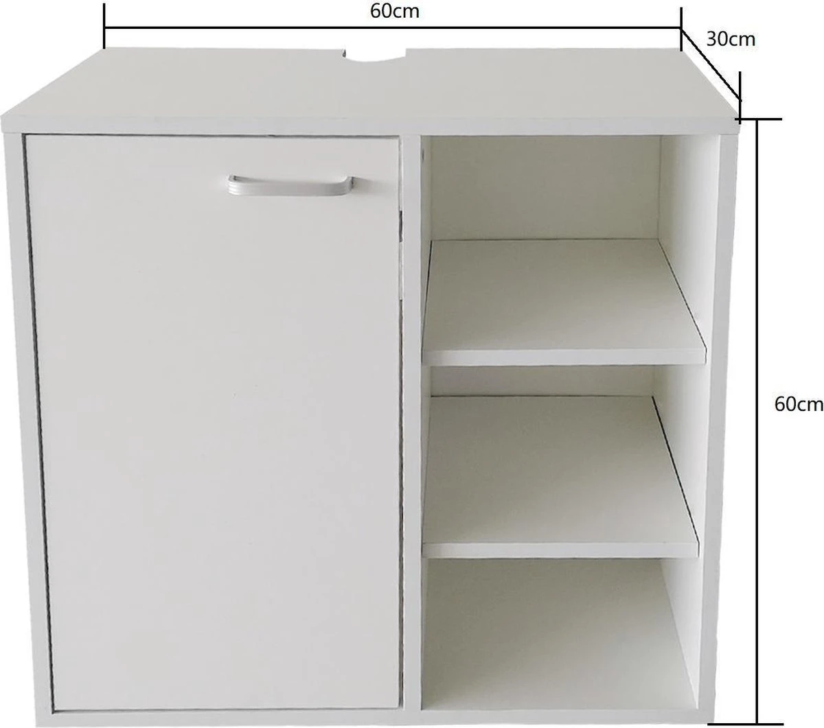 Onderbouw Kast Wastafel - Wastafel Onderkast - Badkamermeubel - Wit 5 Onderbouw Kast Wastafel - Wastafel Onderkast - Badkamermeubel - Wit - Afbeelding 5
