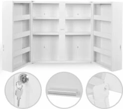 Jago - Afsluitbare XXL Medicijnkast Met 11 Vakken/Compartimenten - Staal - 2 Deuren - 53x53x20 Cm - Wit 30 Jago - Afsluitbare XXL Medicijnkast Met 11 Vakken/Compartimenten - Staal - 2 Deuren - 53x53x20 Cm - Wit -Merkloos Verkoop 1200x1068 3