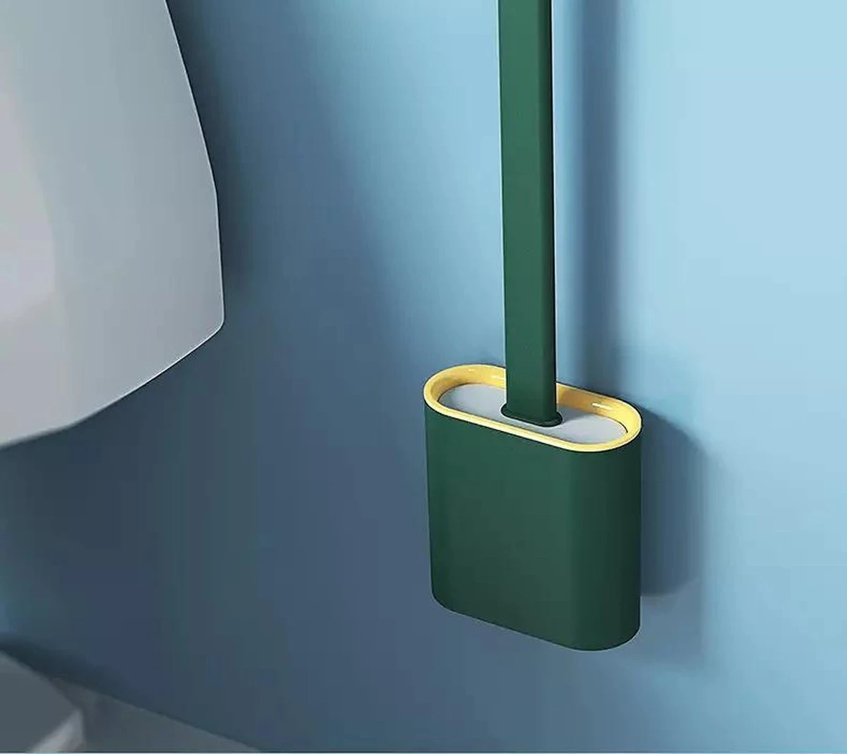 Flexibele Siliconen WC Borstel Met Houder - Hygiënische Toiletborstel Met Ophangsysteem / Wandmontage - Duurzaam En Antibacterieel – Wit 2 Flexibele Siliconen WC Borstel Met Houder - Hygiënische Toiletborstel Met Ophangsysteem / Wandmontage - Duurzaam En Antibacterieel – Wit - Afbeelding 2