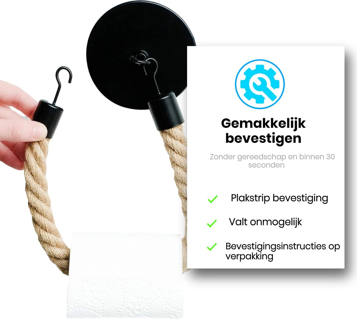 Jelta - Toiletrolhouder Zonder Te Boren - Zwart - Wc Rolhouder - Zuignap 6 Jelta - Toiletrolhouder Zonder Te Boren - Zwart - Wc Rolhouder - Zuignap - Afbeelding 6