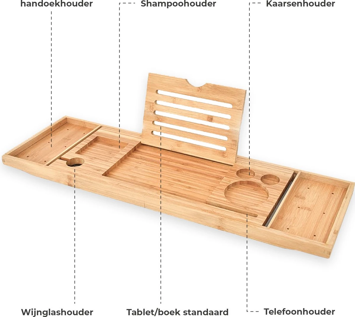 Sleepydays Luxe Badplank – Badplank Voor In Bad – Badrek - Uitschuifbaar - 75-100 Cm 3 Sleepydays Luxe Badplank – Badplank Voor In Bad – Badrek - Uitschuifbaar - 75-100 Cm - Afbeelding 3