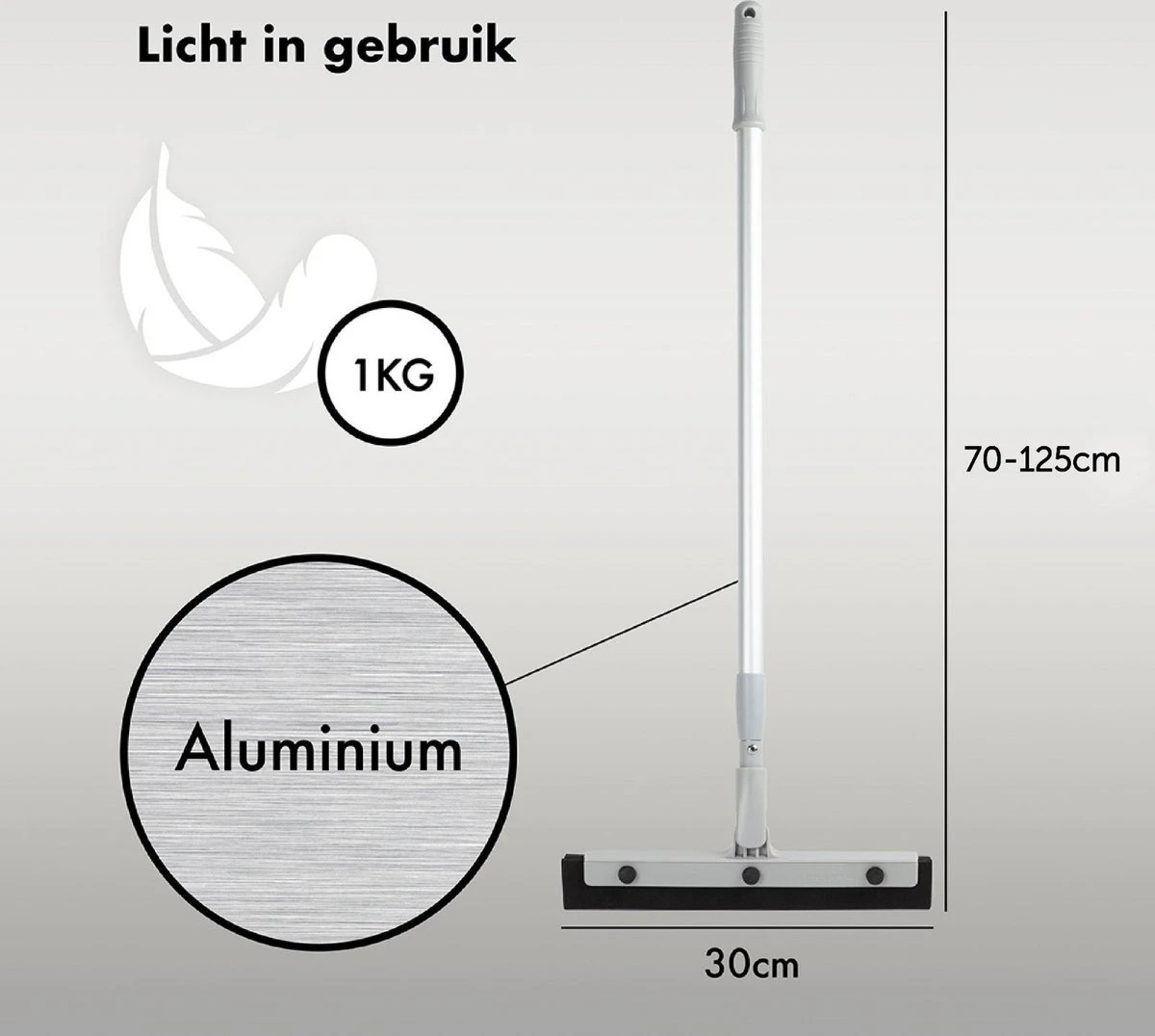 Chaton® Vloertrekker Lang Met Ophangsysteem - Afdraaibare Wisser - Douchewisser - Trekker Douche - Vloerwisser - Uitschuifbaar 70cm Tot 125cm 2 Chaton® Vloertrekker Lang Met Ophangsysteem - Afdraaibare Wisser - Douchewisser - Trekker Douche - Vloerwisser - Uitschuifbaar 70cm Tot 125cm - Afbeelding 2