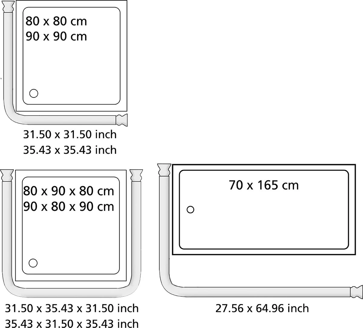 WENKO Douchegordijnstang Hoek Universeel Aluminium Zwart - Douchestang 3 WENKO Douchegordijnstang Hoek Universeel Aluminium Zwart - Douchestang - Afbeelding 3