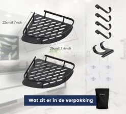 Doucherek Zonder Boren – Badkamer Accessoires – Doucherekje – Douchemand – RVS – Hoekrek – Hangend – Zwart – 2 Stuks 16 Doucherek Zonder Boren – Badkamer Accessoires – Doucherekje – Douchemand – RVS – Hoekrek – Hangend – Zwart – 2 Stuks -Merkloos Verkoop 1200x1087 10