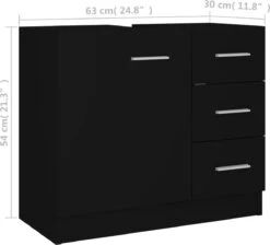 VidaXL Wastafelkast 63x30x54 Cm Spaanplaat Zwart -Merkloos Verkoop 1200x1087 14