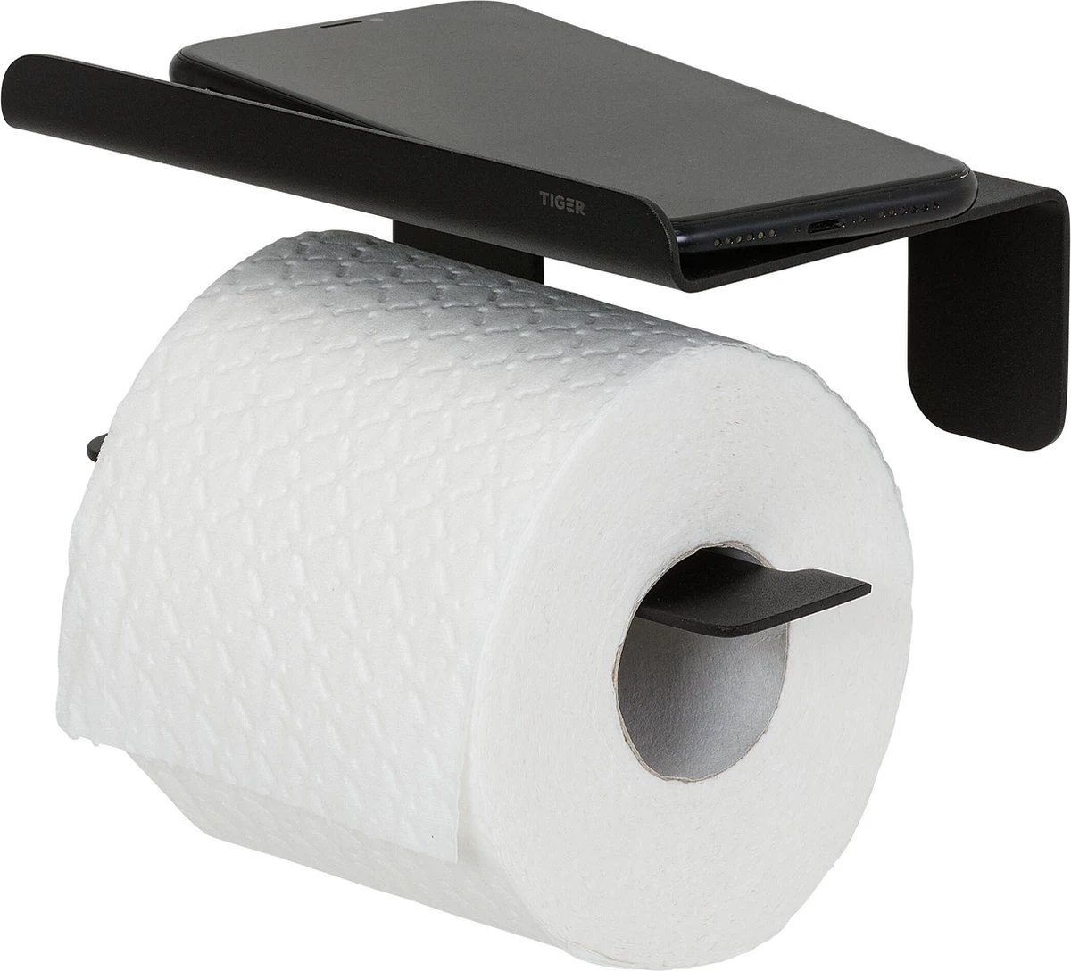 Tiger Colar - Toiletrolhouder Met Planchet - Zwart 11 Tiger Colar - Toiletrolhouder Met Planchet - Zwart - Afbeelding 11