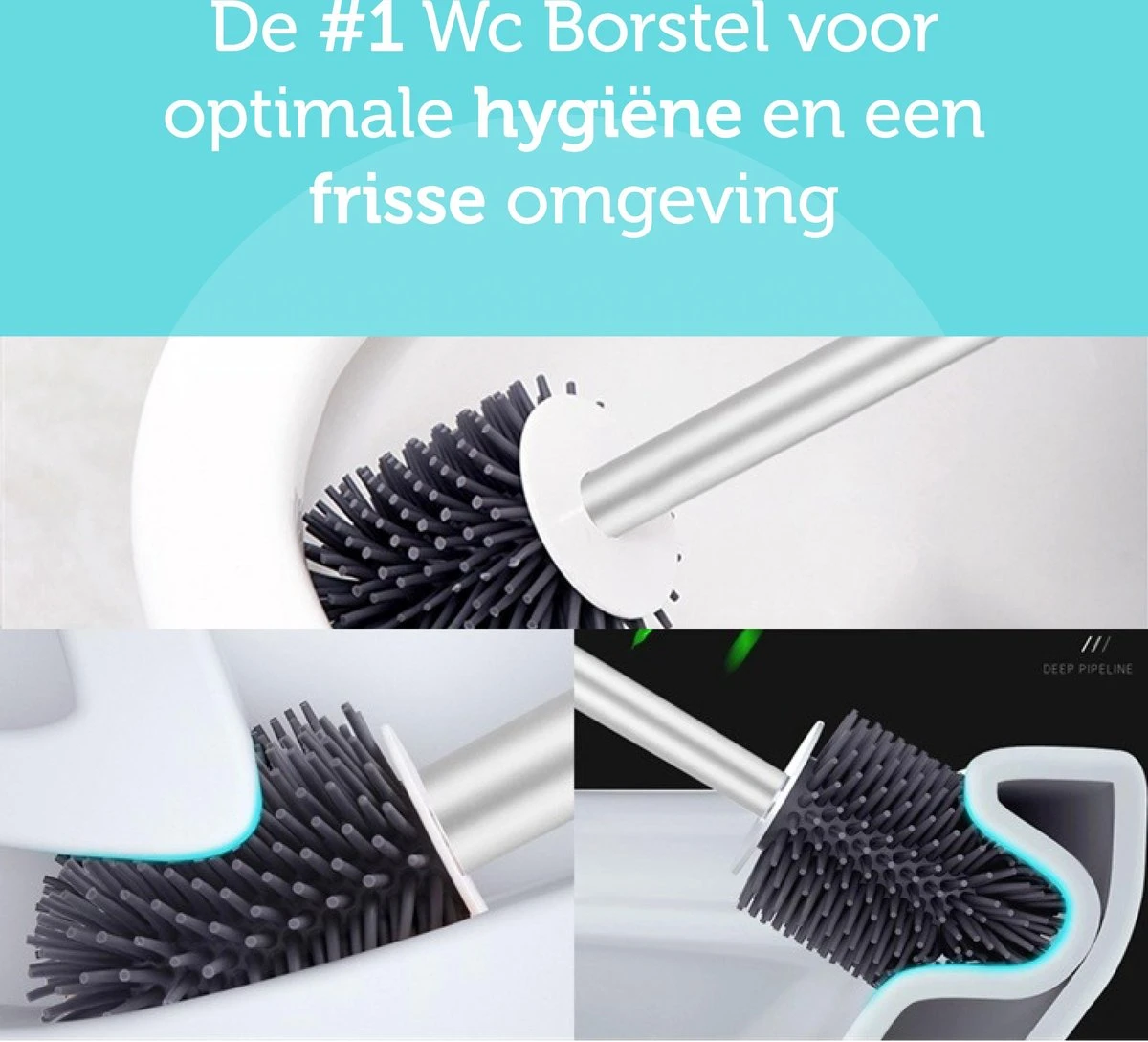 WC Borstel - Toiletborstel - WC Borstel Met Houder - Siliconen Toiletborstel - Vrijstaand Of Hangend - Slimme Lekbak - Optimale Hygiëne 3 WC Borstel - Toiletborstel - WC Borstel Met Houder - Siliconen Toiletborstel - Vrijstaand Of Hangend - Slimme Lekbak - Optimale Hygiëne - Afbeelding 3