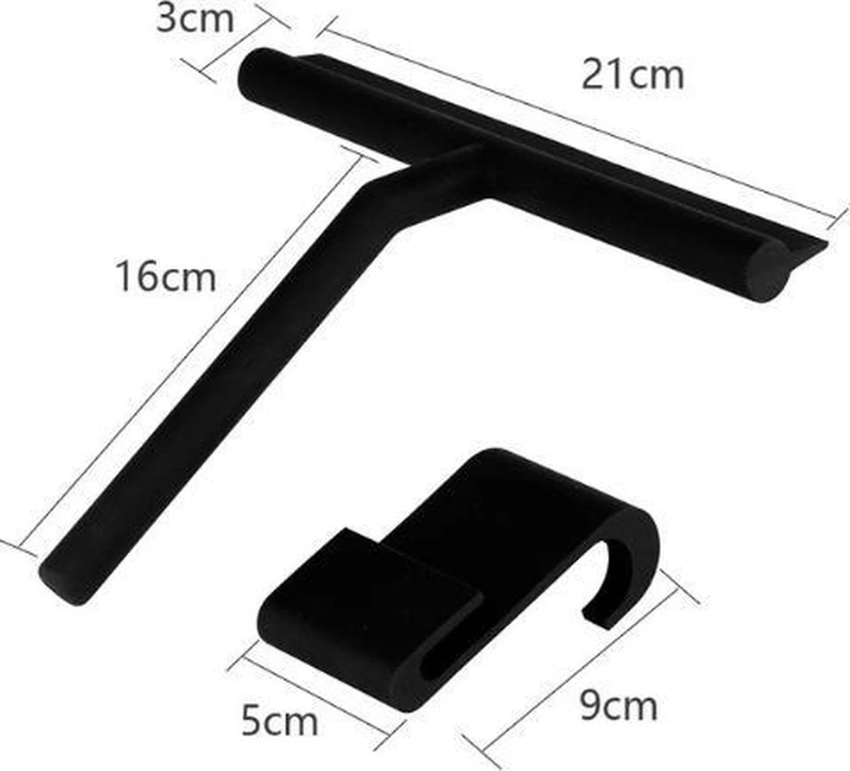 Merkloos Douchewisser Zwart Met Ophangsysteem Luxe –Trekker Douche - Siliconen 8 Merkloos Douchewisser Zwart Met Ophangsysteem Luxe –Trekker Douche - Siliconen - Afbeelding 8