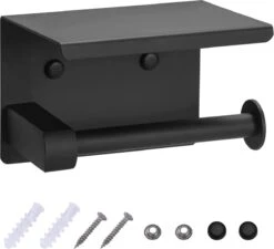 Toiletrolhouder - Wc Rol Houder Met Plankje - Inclusief Haakje - RVS - Waterbestendig - Zwart - Rheme 23 Toiletrolhouder - Wc Rol Houder Met Plankje - Inclusief Haakje - RVS - Waterbestendig - Zwart - Rheme -Merkloos Verkoop 1200x1091 1