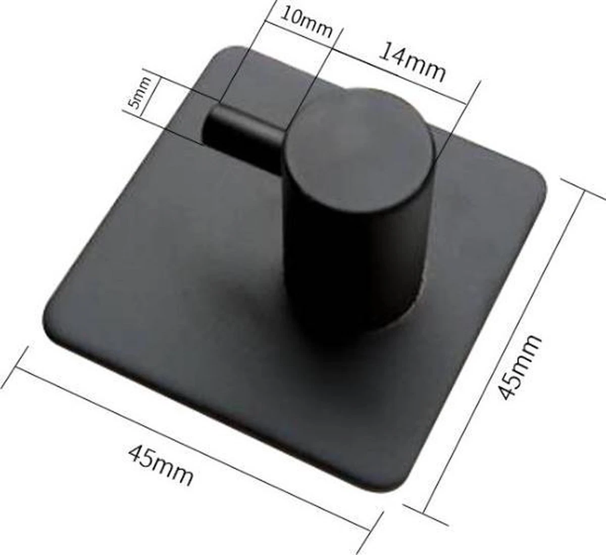 Handdoekhaakjes - Badkamer Zelfklevend – 4 Stuks – RVS - Zwart 2 Handdoekhaakjes - Badkamer Zelfklevend – 4 Stuks – RVS - Zwart - Afbeelding 2